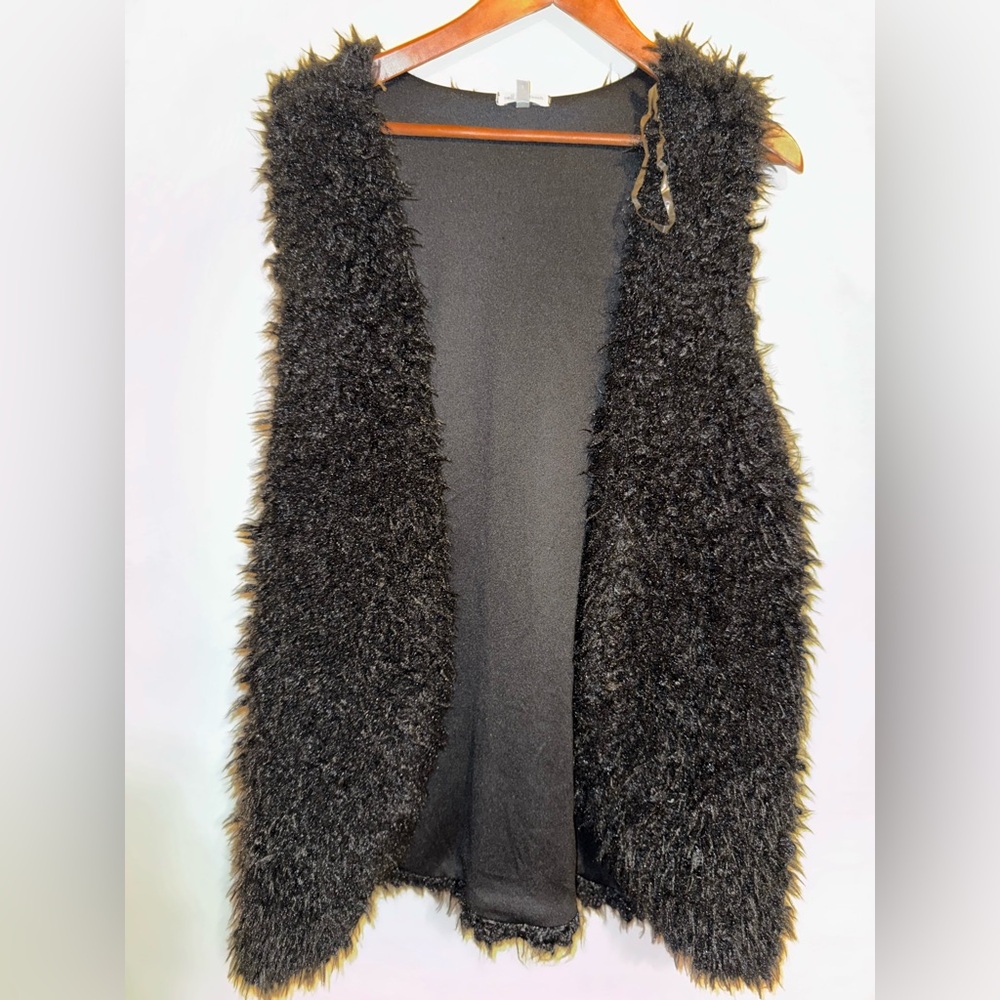 Self Esteem Black Fuzzy Cardigan Sweater